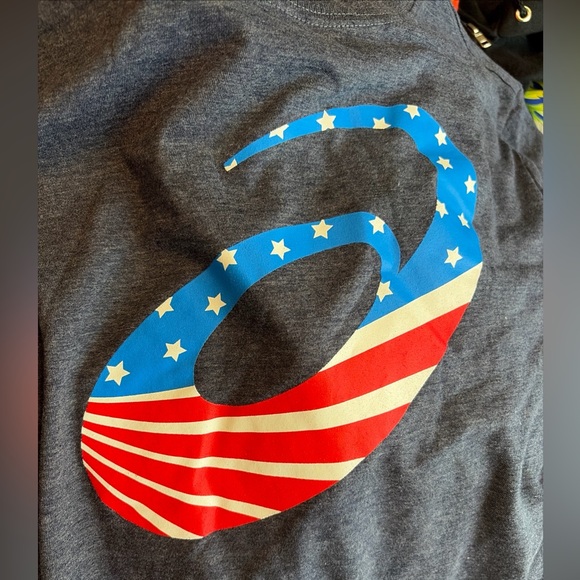 ASICS Men's Short Sleeve Tee T-Shirt Size M Star and Stripes NWOT - Picture 3 of 4